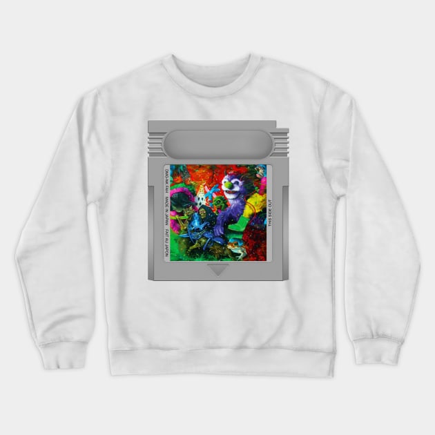 A Laughing Death in Meatspace Game Cartridge Crewneck Sweatshirt by PopCarts